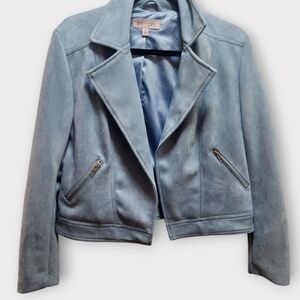 PHILOSOPHY SOFT FAUX SUEDE JACKET BABY BLUE